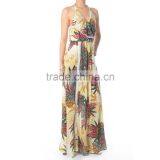Young Lady Halter Neck Printing Maxi Dress Women Casual thumbnail-3