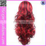 Newest Red Mixed Black Body Wave Cosplay Wig Wholesale thumbnail-3