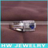 LMR3997 Men Ring 925 Sterling Silver Green Stone Ring thumbnail-1