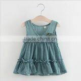 2017 Latest Wholesale Baby Clothes Cheap Children's Boutique Sleeveless Summer V Neck 3 Year Old Girl Dress Girl Fancy Frocks thumbnail-4