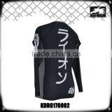Black/white Sublimation Printed Lycra Compression Bjj Rash Guards With Long Sleeves thumbnail-5