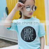 Fashion Custom High Five Word Printed Kids Round Neck Short Sleeve T Shirt OEM Service thumbnail-3