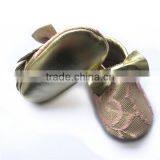 Lace Gold Bow Moccasins Soft Sole Moccasins Baby Girl Shoes thumbnail-2