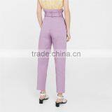 Hot Design Lavender Empire Waist Summer Trousers With Belt Loop thumbnail-2
