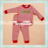 2017 Boutique Girl Set Red and White Stripes Embroidery Desgin Christmas Children Clothing or Pajamas Packing Box thumbnail-1