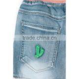 Standard Size Wholesale Fashion Lace Hem Cheap Denim Jeans for Kids thumbnail-3