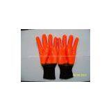 Fluorescent Single Dipped PVC Glove, Foam Insulated Liner, Smooth Finish, Knit Wrist thumbnail-1