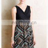 China Most Popular Sleeveless Cross Front Wrap Flared Women Jersey Dress thumbnail-2