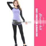 Fashion Women Quick Dry Yoga Sets Running Clothes Full Length T Shirts Fake Yoga Pants Fitness Sports Suit thumbnail-3