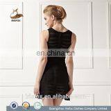 Black High Neck Short Puffy Rayon New Years Eve Party Favors Dress thumbnail-2