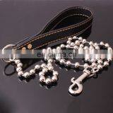 Factory Direct 10mm Large Pet Dog Leash Leather Stainless Steel Chain Leash thumbnail-4