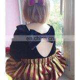 RTS Christmas Back With Bow Plain Romper Romper Girls Leotards Velvet Baby Romper thumbnail-2