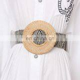 TWOTWINSTYLE Elastic Waist Belt For Women Vintage Dresses Accessories Striped Fashion