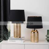 New Fancy Hotel Bedroom Decoration Gold Base Lamp Luxury Modern Ceramic Table Lamp thumbnail-2