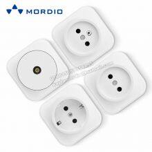 MORDIO Factory Direct Brand OEM PC WHITE 10A Wall Switch and Socket Surface Mounted Socket Germany French Russia 16A SOCKET thumbnail-4