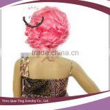 Long Short Curly Pink Party Wigs thumbnail-2
