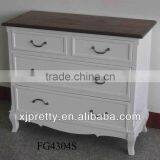 white wooden 4 drawer cabinet/chest/dresser living room furniture