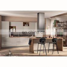 Contemporary White Hight Gloss Solid Wood Simple Cabinets Kitchen Design Waterproof Kitchen Cabinets Unit thumbnail-4
