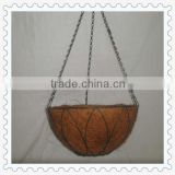 2014 cheap hanging wire flower pot with coconut liner