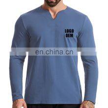 Men's Outdoor Sports Fitness Wear Cotton Slim Fit Pullover Crewneck Sweatshirt Casual Blank Custom Man Gym Long Sleeve T Shirts thumbnail-1