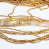 142S raw brass long curb chain necklace