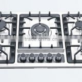 five burner stainless steel top gas stove