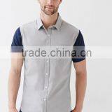 T Shirts Stripes Designs Contrast Sleeve Collared Mens Polo Shirt thumbnail-1