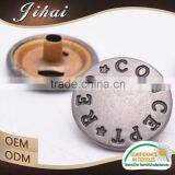 China Manufacturer Buttons Custom Logo Leather Snap Men Jackets Button