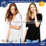 Wholesale Reasoable Price High Quality Balck 100% Ctton v Neck t Shirt thumbnail-1
