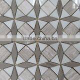 Diamond Pattern Marble Mosaic Tiles ( Athen White+Oak White+Pure White Marble) thumbnail-2