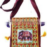 Messenger Intricate hand embroidery interlaced with mirrors work motif handbags