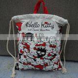 Factory Direct! 2016 New Customized Cotton Drawstring Bag Cute Backpack thumbnail-2