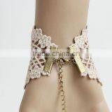 >> 15074 SWRetro Vintage Ladies Beige Beauty Bacelets, Lace Cuff Bracelet / thumbnail-2