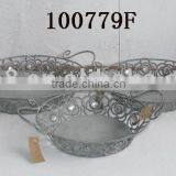 100779F-S/3 Round Metal Rose Basket