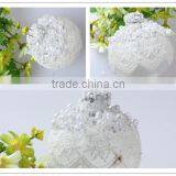 2015 China Hand Made Wholesale Christmas Tree White Lace Edge Balls ,christmas Ball Decoration/ornament With Aluminium Cap thumbnail-2