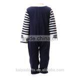 New Arrival Boutique Wholesale Unisex One Piece Navy Stripe Baby Overall Romper Long Sleeves thumbnail-3