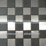 Grey and White Peel and Stick Metal Mosaic Tile thumbnail-1