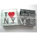 New Desigh Toughened Glass Coasters With Romantic Letters