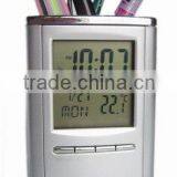 Clock LCD Clock With Pen Holder