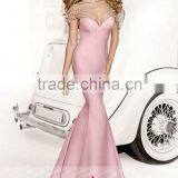 WYY19 Sexy v Neck Cap Sleeve Backless Beaded Mermaid Vestido de Renda Evening Dress thumbnail-1