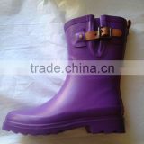 purple women safety shoes rubber rain boots