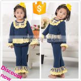 Wholesale comfortable clothing l ,little girls ruffle outfits for baby