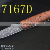 White Shadow Wood Handle Japanese Damascus Steel Folding Knives thumbnail-4