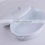 Chinese Black Enamel Oval Shallow Oven Baking Pan With Rack thumbnail-2