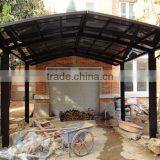 White Metal Frame Double Polycarbonate Sheet Aluminum Car Canopy Carport thumbnail-3