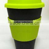 14OZ Bamboo Fiber Mug Cup With Silicone Lid thumbnail-1