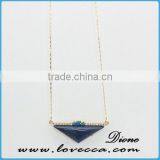 Cheap Raw Turquoise Gold Necklace Triangle Gemstone Pendant Necklace thumbnail-3