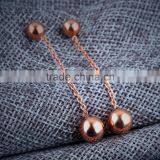 Simple Rose Gold Earring Designs for Women Tiny Long Chain Earrings Stainless Steel Earring thumbnail-3