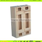 natural unfinished pine wood 2bottle wine box wholesale