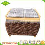 High Quality Antique Straw Ottoman Storage thumbnail-3